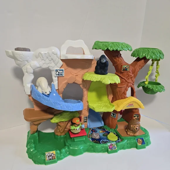 Fisher-Price Little People Zoo Talkers Safari Jungle Tree House Toddler Playset - Picture 6 of 17